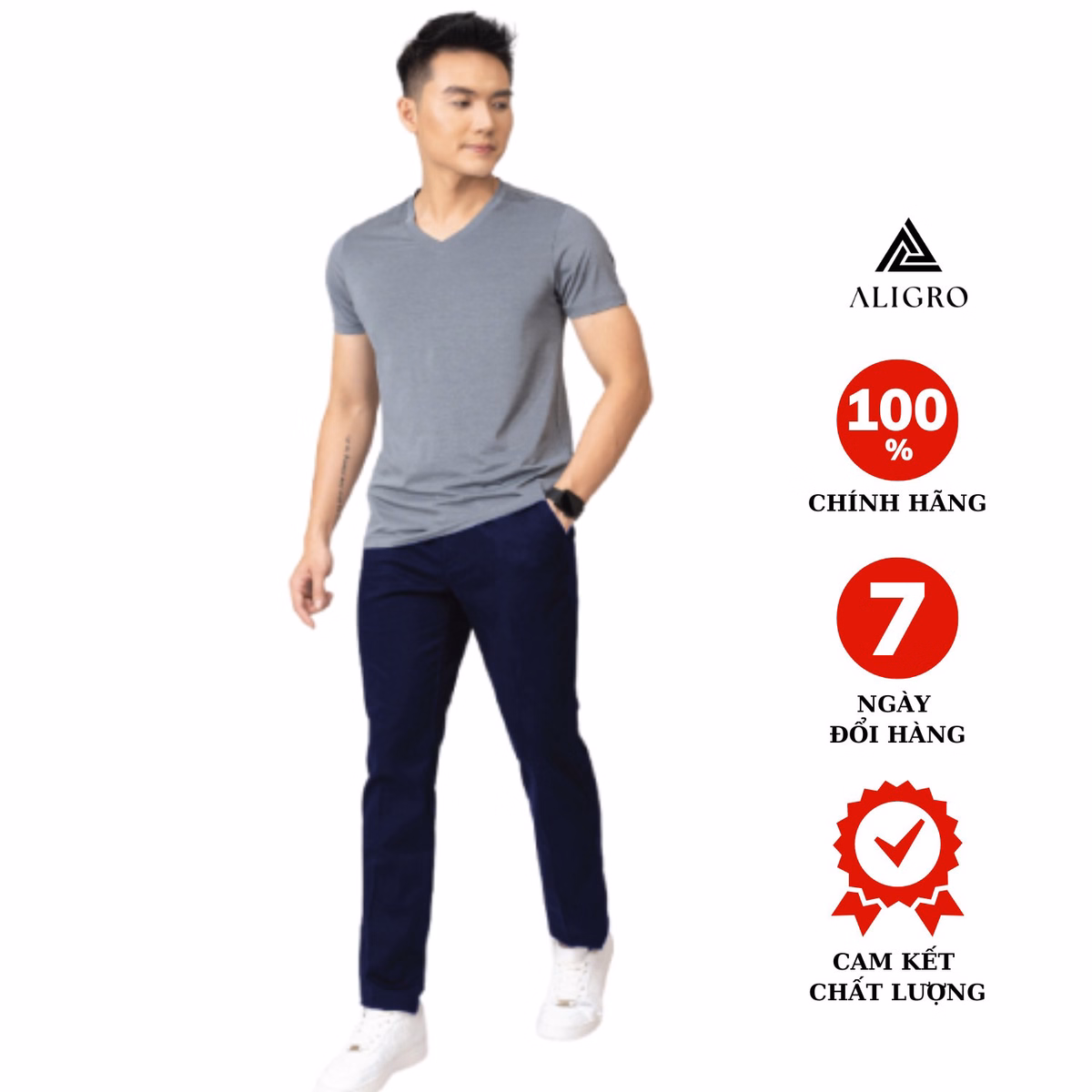 Quần Kaki Nam Màu Navy Algk043 - Aligro
