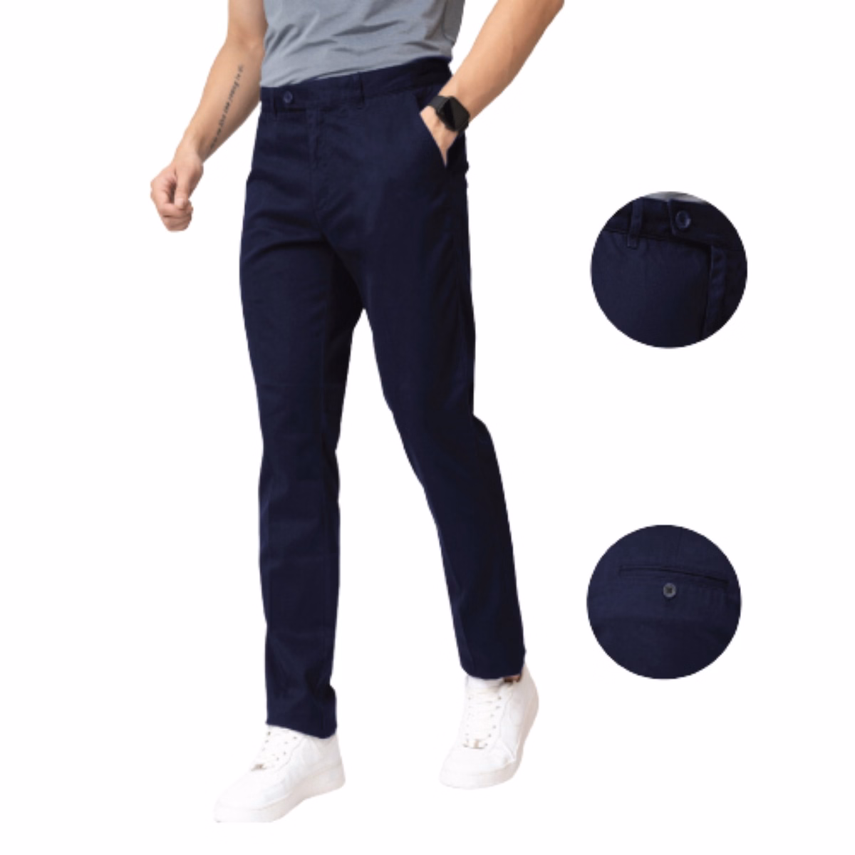 Quần Kaki Nam Màu Navy Algk043 - Aligro - Ảnh 2