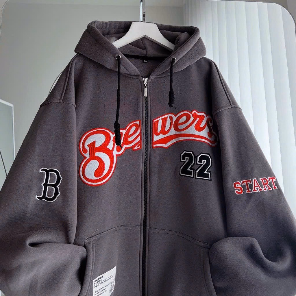 Áo Khoác Nỉ Nam Nữ Phối Chứ Brewers 22 Độc Đáo Cá Tính Tp678 - Golden Dream