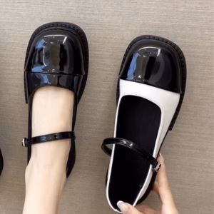 Giày Đốc Nữ, Giày Búp Be Cài Khuy Ngang Chất Da Mềm Đế Thấp 2P 374 - Larita Fashion