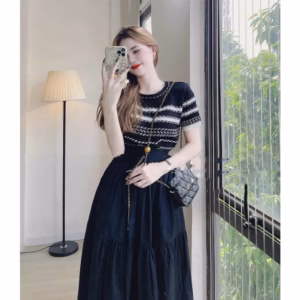 Áo Len Cộc Tay Dệt Kim Họa Tiết Xương Cá Sldca39 - Diepchi Fashion