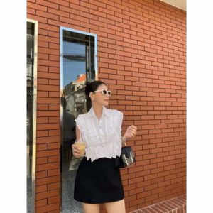 Áo Sơ Mi Sát Nách Phối Bèo Tiểu Thư Mix Gì Cũng Xinh Sldca10 - Diepchi Fashion