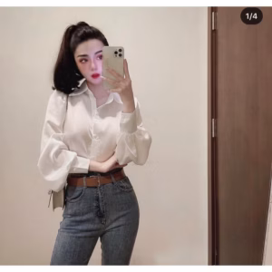 Áo Sơ Mi Dài Tay Chất Lụa Tay Bồng Tiểu Thư Sang Chảnh Sldca04 - Diepchi Fashion