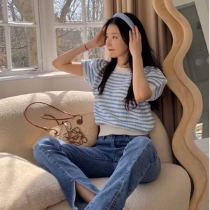 Áo Len Nữ Dáng Tay Bồng, Họa Tiết Kẻ Màu Cực Xinh Slcxa167 - Chipxinhxk