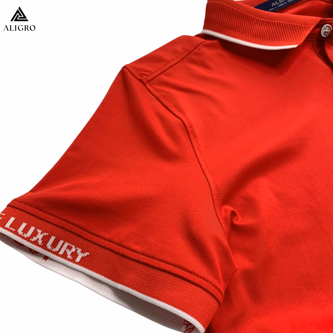 Áo Polo Golf Nam Ngắn Tay Chất Vải Coolmax Màu Đỏ Trơn Năng Động Algplo107 - Aligro - Ảnh 4