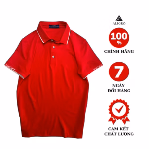 Áo Polo Golf Nam Ngắn Tay Chất Vải Coolmax Màu Đỏ Trơn Năng Động Algplo107 - Aligro