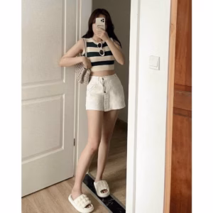 Áo Len Montoghi Sát Nách Kẻ To 3 Màu Xinh Xắn Phong Cách Hàn Quốc Sldca95 - Diepchi Fashion