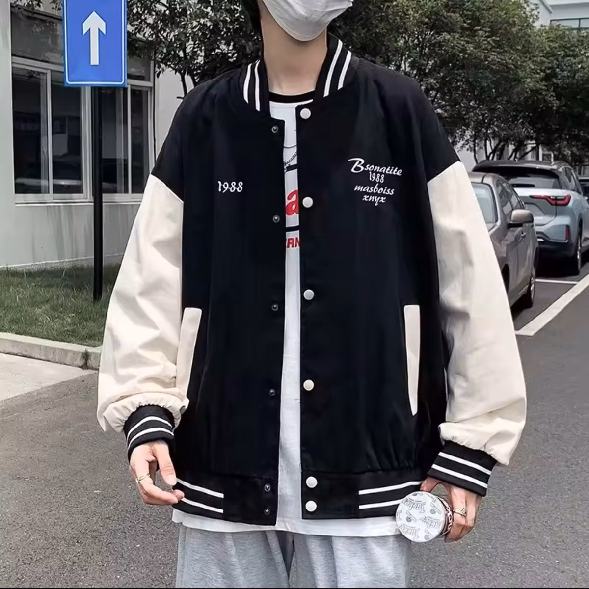 Áo Khoác Bomber 1983 Chất Dù 2 Lớp Nam Nữ Rộng Uinsex Sa43 - Sam Store - Ảnh 2