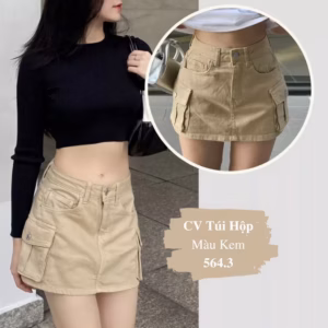 Chân Váy Kaki Túi Hộp Kiểu Giả Váy Ôm Body Sa46 - Sam Store