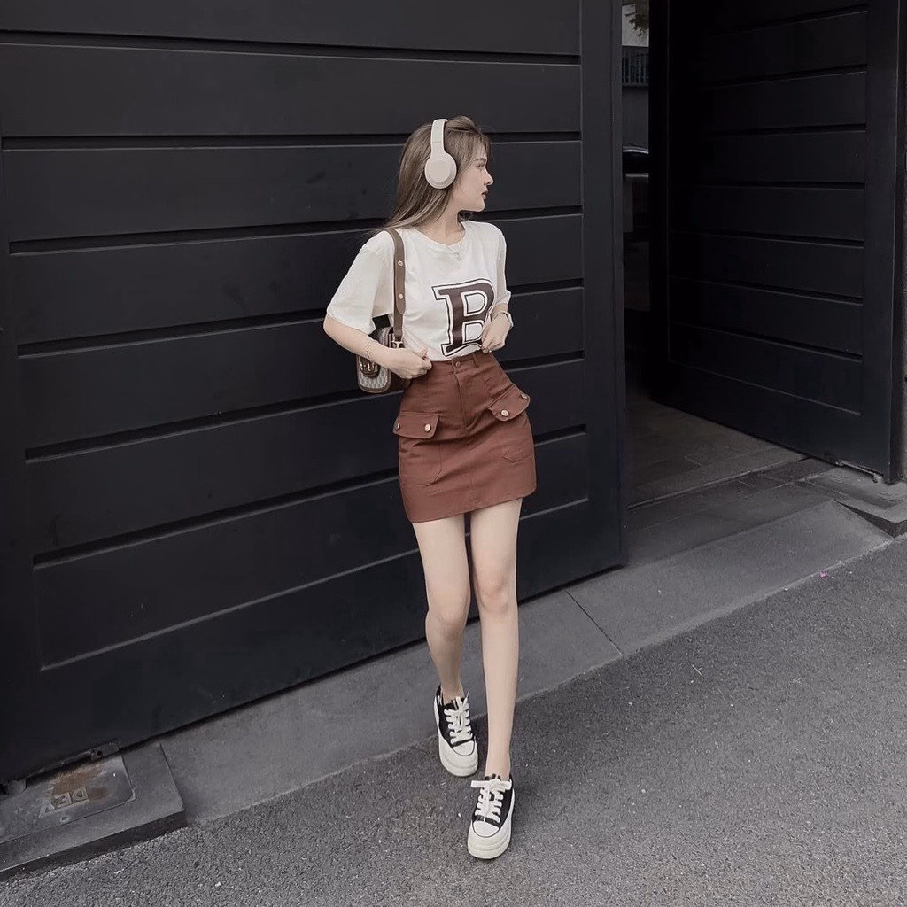 Set Bộ Đồ Nữ Thun Cotton Mix Chân Váy Chữ A Siêu Xinh Sa52 - Sam Store - Ảnh 6