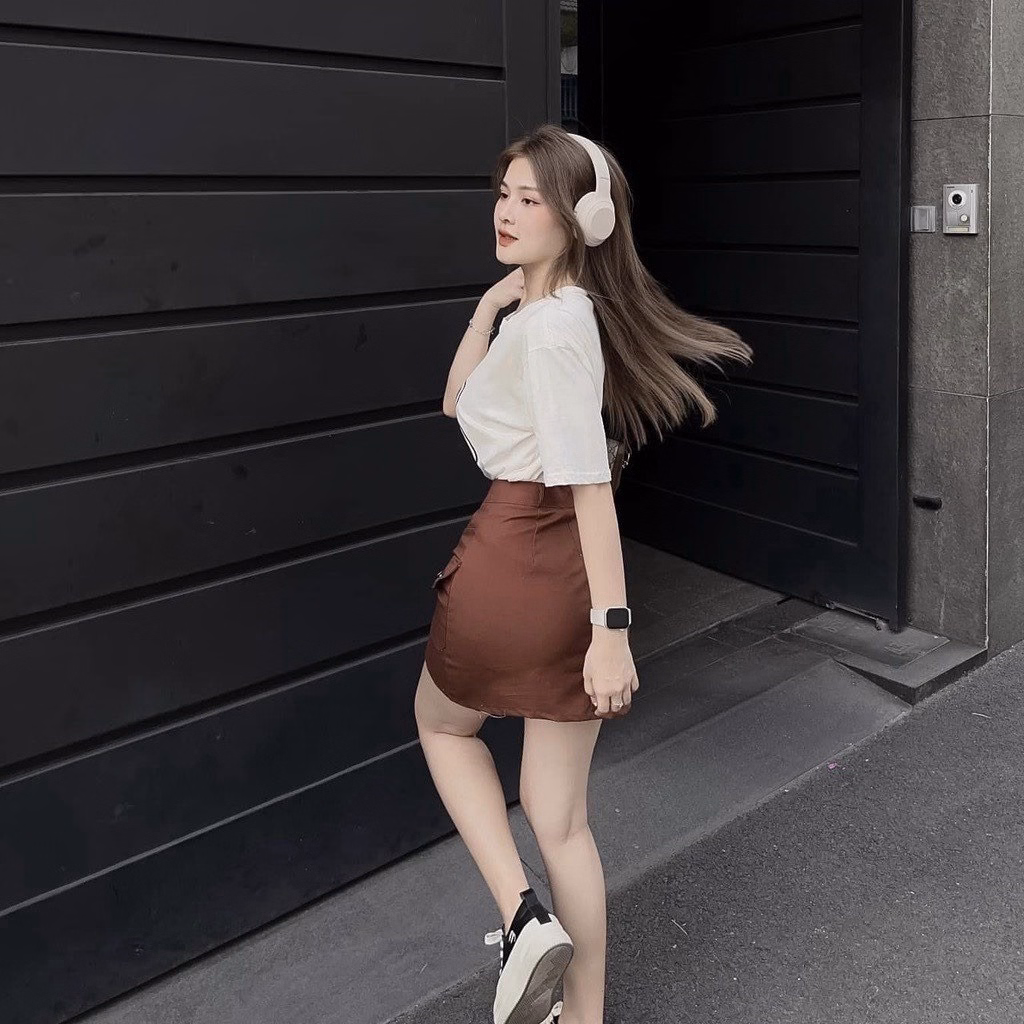 Set Bộ Đồ Nữ Thun Cotton Mix Chân Váy Chữ A Siêu Xinh Sa52 - Sam Store - Ảnh 3