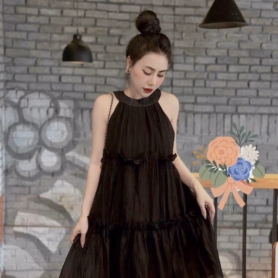 Đầm Váy Nữ Cổ Yếm Form Xòe Bt26 - Nana House - Ảnh 5