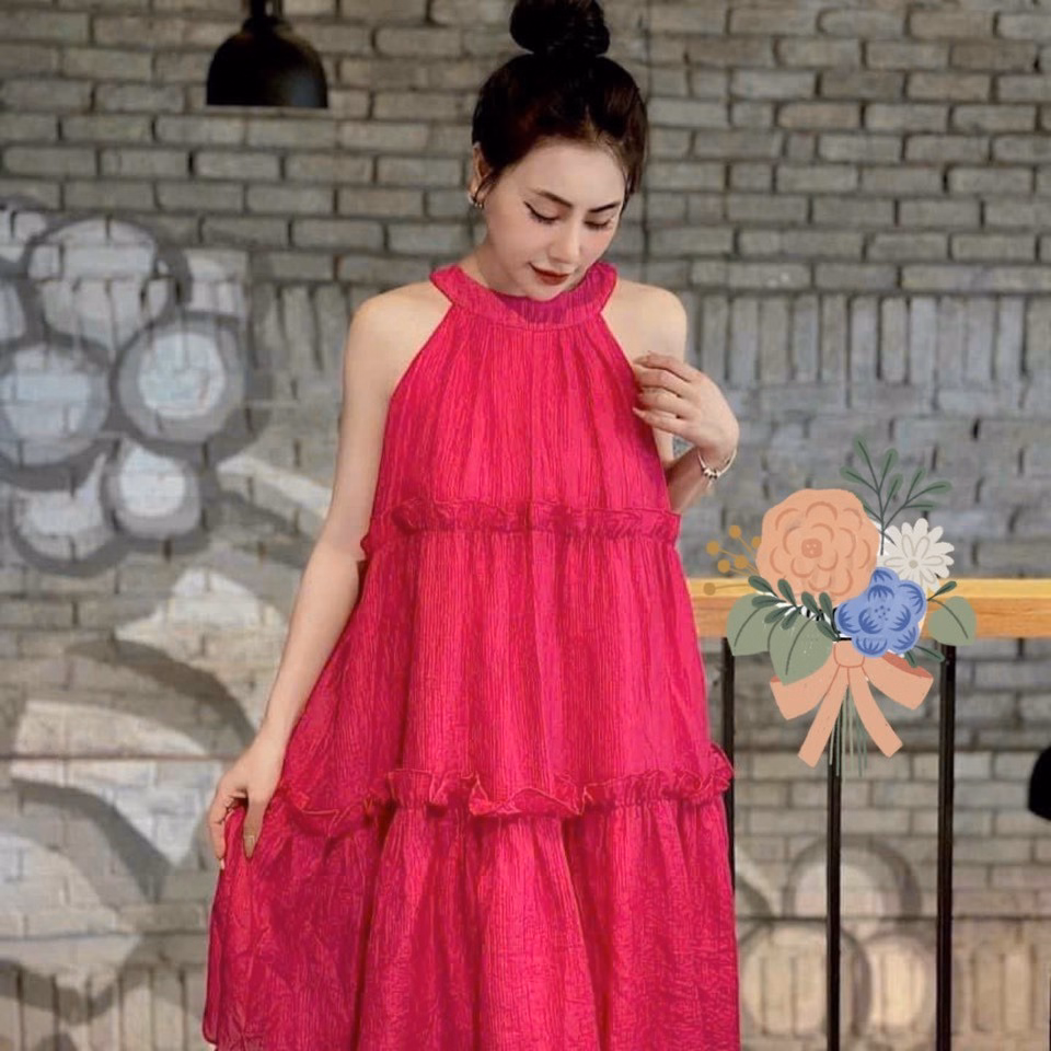 Đầm Váy Nữ Cổ Yếm Form Xòe Bt26 - Nana House