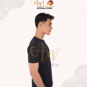 Áo Thun Nam Cổ Tròn Màu Đen 100% Cotton Cao Cấp - Gold Rhino