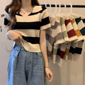 Áo Len Montoghi Cổ Bẻ Kẻ To Phong Cách Retro Slcxa183 - Chipxinhxk