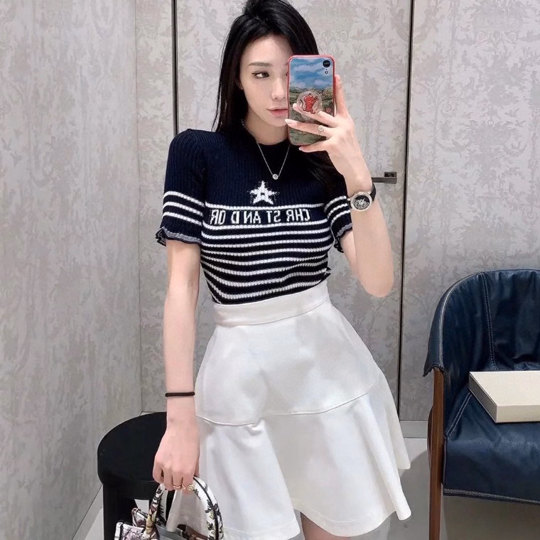 Áo Len Cộc Tay In Chữ Cd Kết Hợp Ngôi Sao Trước Ngực Slcxa170 - Chipxinhxk - Ảnh 7