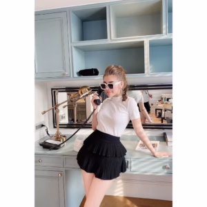 Chân Váy Dập Ly 2 Tầng Cạp Chun Bản To Co Giãn 4 Chiều Sldcv09 - Diepchi Fashion