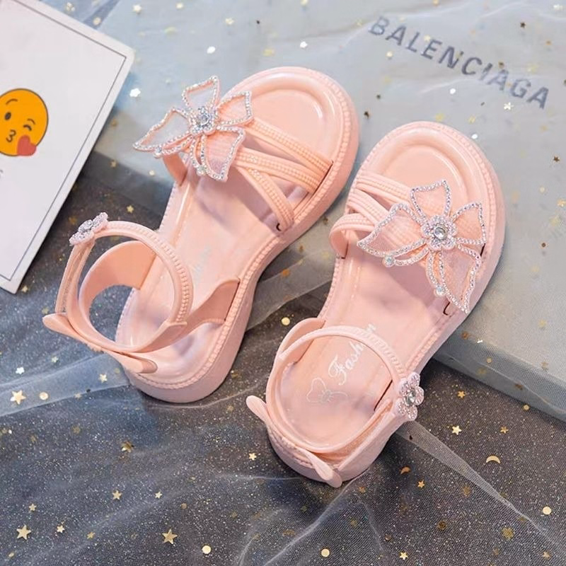 Giày Sandal Đế Mềm Chống Trượt Đính Bướm Đá Cho Bé Gái Nh01 - Be Yourself - Ảnh 5