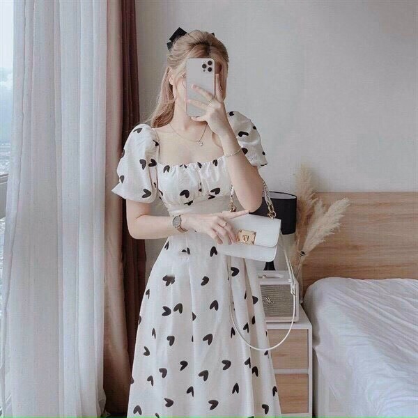 Đầm Váy Kate Lụa Cổ Vuông Cách Điệu Nơ Bản To Sau Lưng Bt689 - Nana House