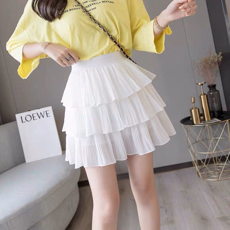 Chân Váy Voan 3 Tầng Dập Ly Dáng Ngắn Cạp Chun Co Giãn 4 Chiều Sldcv10 - Diepchi Fashion - Ảnh 3