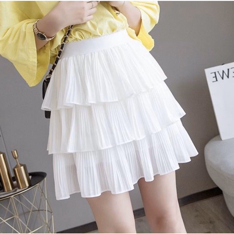 Chân Váy Voan 3 Tầng Dập Ly Dáng Ngắn Cạp Chun Co Giãn 4 Chiều Sldcv10 - Diepchi Fashion - Ảnh 5