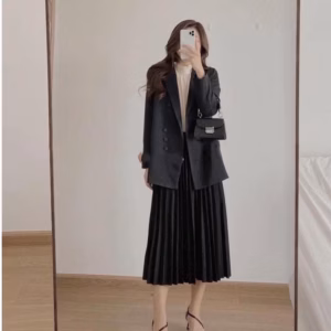 Chân Váy Dập Ly Quốc Dân Dáng Dài Chất Cát Hàn Sldcv19 - Diepchi Fashion