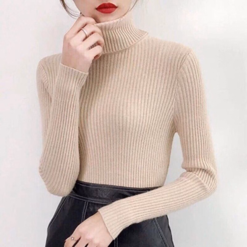 Áo Len Cổ Lọ Chất Len Lông Cừu Mềm Mại Cho Bạn Nữ Slcxa59 - Chipxinhxk - Ảnh 9