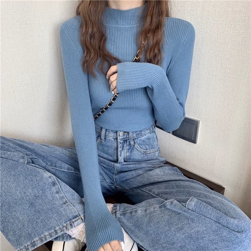 Áo Len Tăm Cổ 3Cm Chất Len Mềm Mịn Phong Cách Hàn Quốc Slcxa58 - Chipxinhxk - Ảnh 9