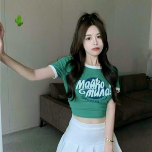 Áo Thun Nữ Croptop Cổ Tròn Tay Ngắn Mauko - Ausa House
