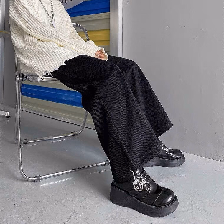 Quần Dài Nam Nữ Unisex Nhung Ống Rộng Có Dây Rút Gấu - Ảnh 2