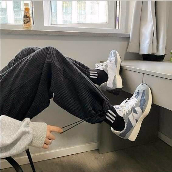 Quần Dài Nam Nữ Unisex Nhung Ống Rộng Có Dây Rút Gấu - Ảnh 16