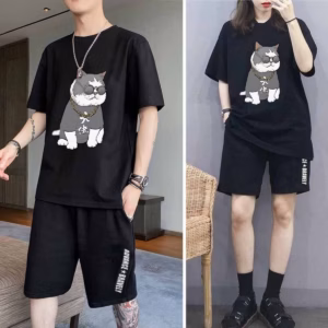 Đồ Bộ Thể Thao Nam Nữ Unisex Mèo Đeo Kính - Ausa House