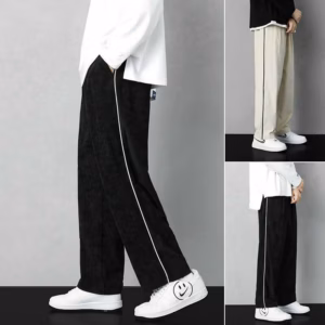 Quần Dài Nam Suông Ống Rộng Nhung Tăm Kẻ Sọc Dọc - Ausa House