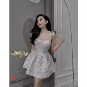 Đầm Nữ Vải Gấm 2 Dây Cột Xòe Có Mút Ngực - Ausa House