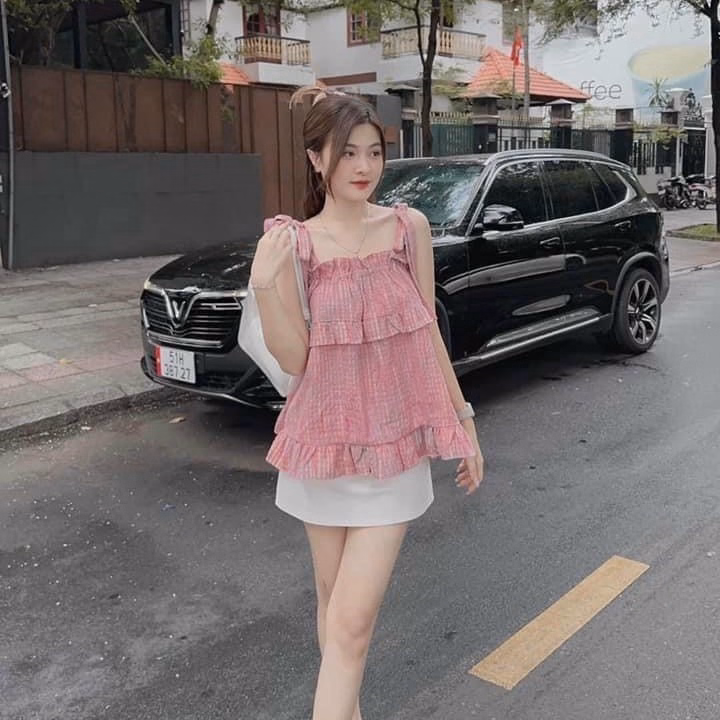 Set Bộ Đồ Nữ 2 Dây Phối Bèo Xếp Tầng Mix Chân Váy Sa67- Sam Store - Ảnh 2