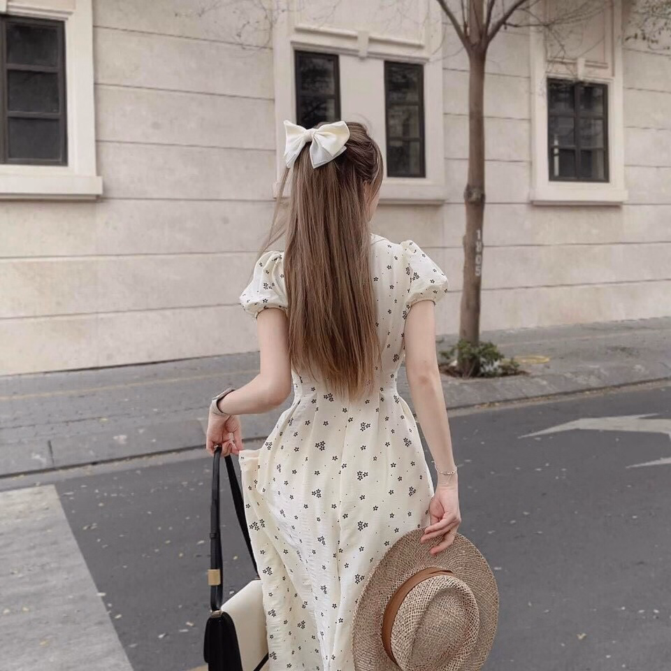 Đầm Váy Nữ Lụa Xốp Hoa Nút Bọc Q1- Sam Store - Ảnh 5