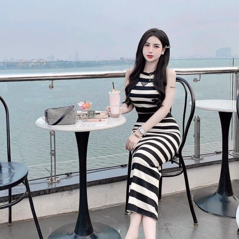 Set Đầm Váy Nữ Áo Croptop Mix Chân Váy Dài Bt712 - Nana House - Ảnh 2