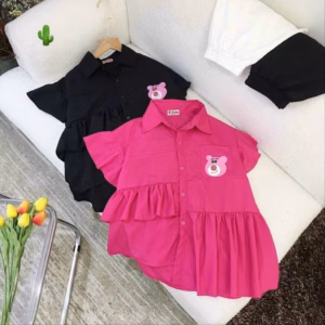 Áo Nữ Sơ Mi Gấu Tà Bèo - Ausa House