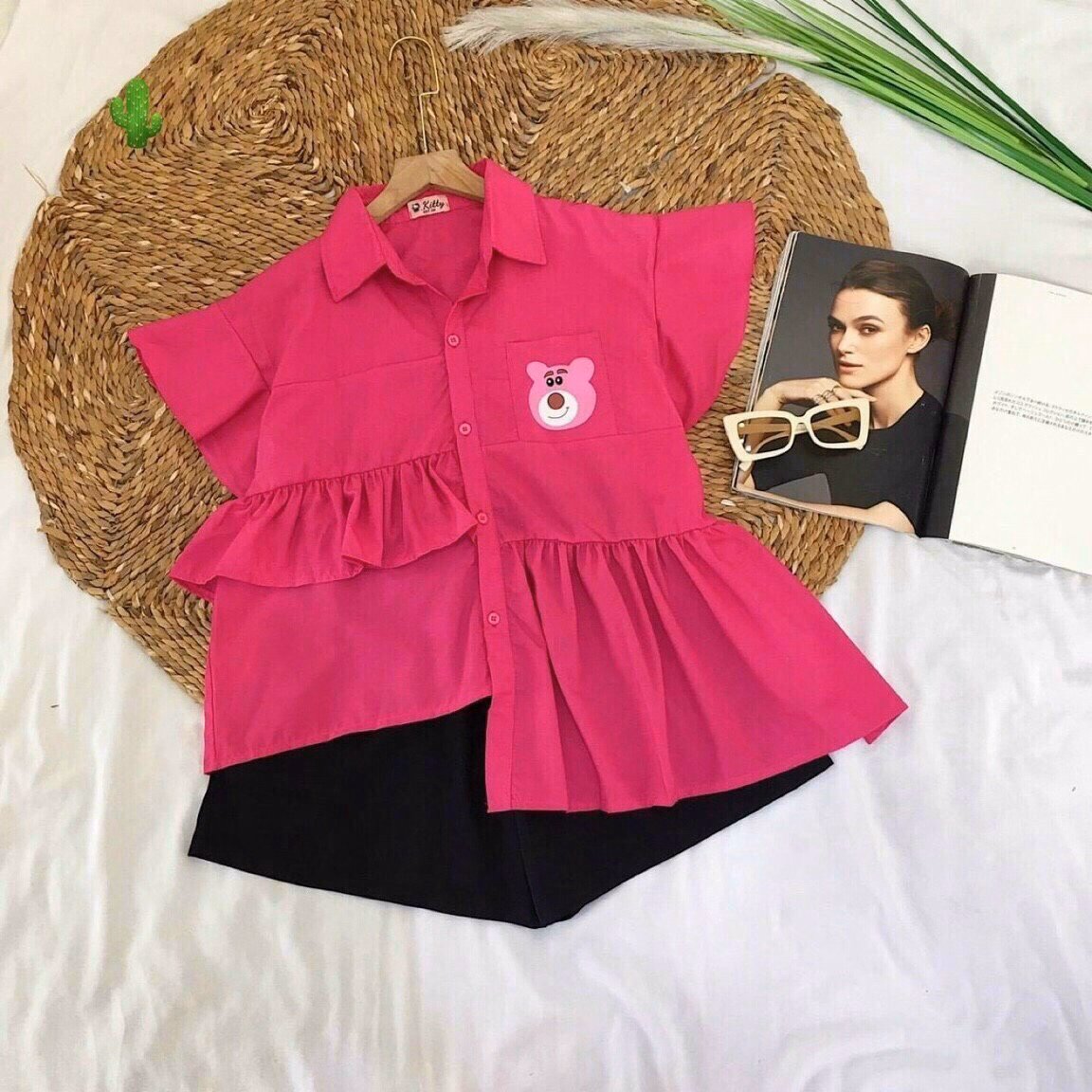 Áo Nữ Sơ Mi Gấu Tà Bèo - Ausa House - Ảnh 4