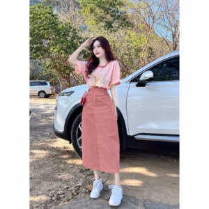 Set Bộ Đồ Nữ Áo Thun Mix Chân Váy Form Dài Siêu Sinh Dd105 - Nana House