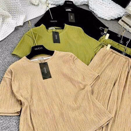 Set Bộ Đồ Nữ Tay Ngắn Áo Rút Dây Phía Sau Kèm Quần Ống Rộng Bt008 - Nana House - Ảnh 4