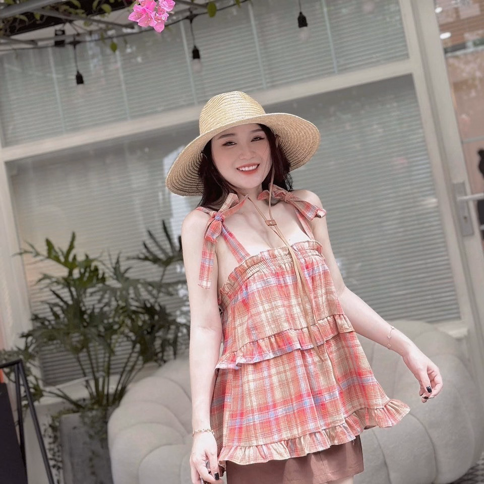 Set Áo For Kẻ Caro Cột Dâymix Chân Váy Q5- Sam Store - Ảnh 4