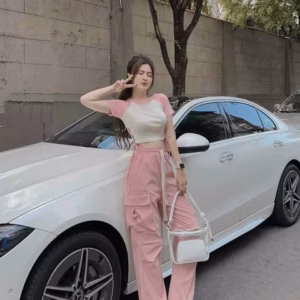 Set Bộ Đồ Nữ Áo Thun Gân Mix Quần Ford Túi Hộp Sa88 - Sam Store