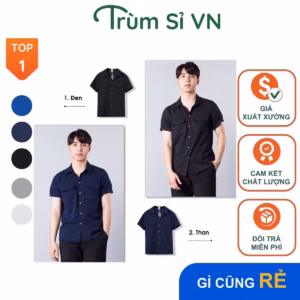 Áo Sơ Mi Nam Ngắn Tay Cổ Bẻ Túi Hộp Chất Vải Đũi Cực Mát Phong Cách Thời Trang Tj06 - Trùm Sỉ Vn
