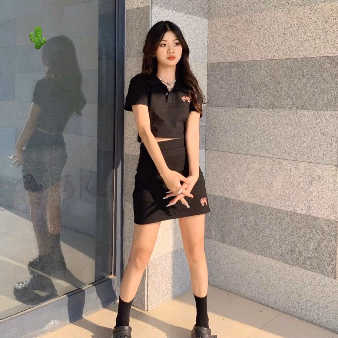 Set Đồ Nữ Áo Croptop Phối Chân Váy Chữ A Thêu Nơ - Ausa House - Ảnh 7