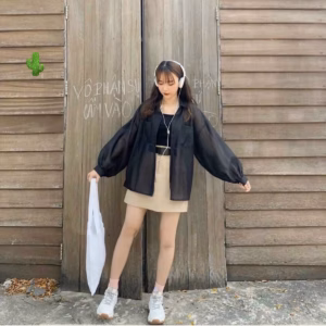 Set Áo Sơ Mi Nữ Voan Phối Áo Lót 2 Dây Bên Trong - Ausa House