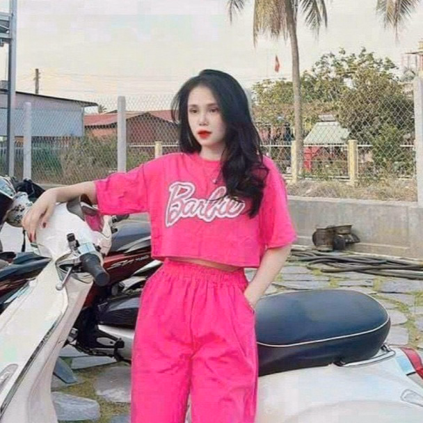 Set Đồ Nữ Áo Croptop Phối Quần Dài Suông Thun Gân Barbie - Ausa House - Ảnh 7