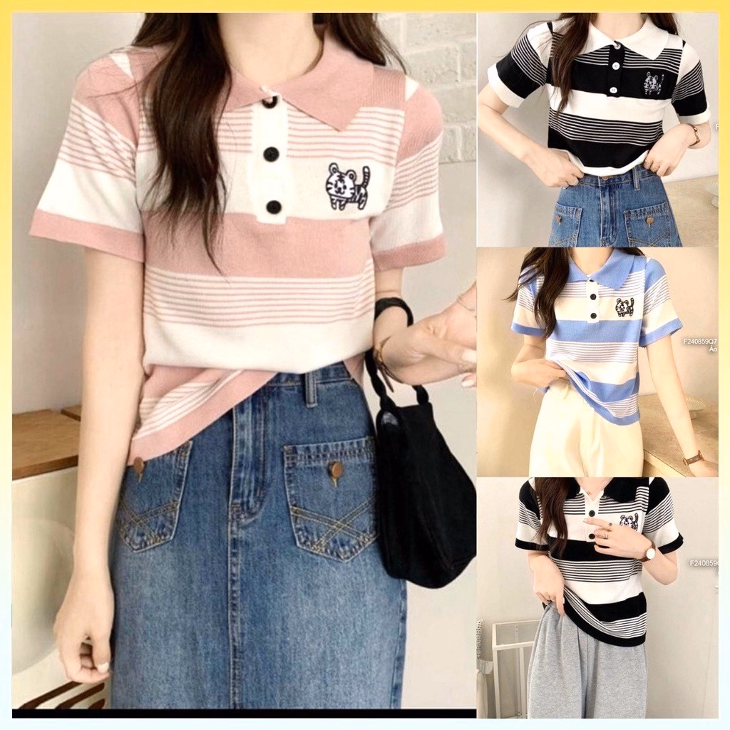 Áo Len Cộc Tay Chất Mongtoghi Thêu Hình Hổ Con Dễ Thương Slcxa195 - Chipxinhxk