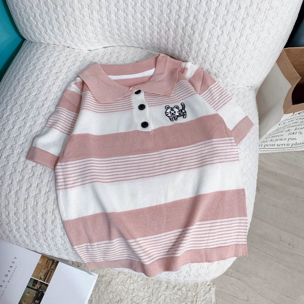 Áo Len Cộc Tay Chất Mongtoghi Thêu Hình Hổ Con Dễ Thương Slcxa195 - Chipxinhxk - Ảnh 5