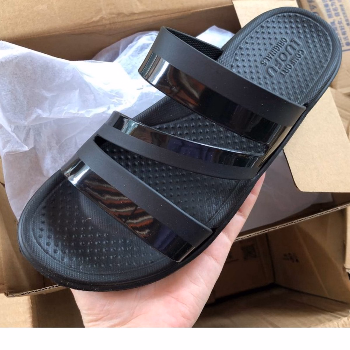 Dép Lê Nữ Nhưa 3 Quai Luofu- Chât Liêu Pvc ,Mềm Nhẹ, Siêu Bền- Haanh - Ảnh 3